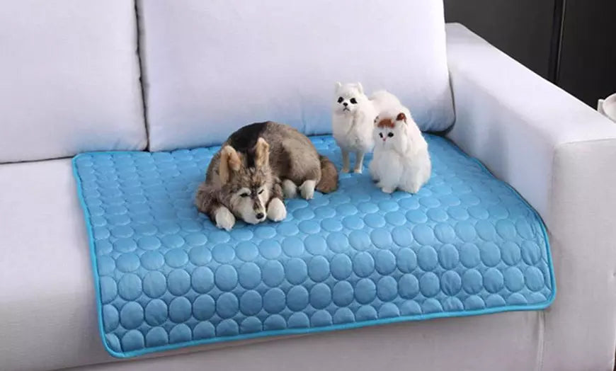 Dog Pet Cat Cooling Mats Blanket Cool Bed Pad Summer Sleeping Ice Silk 4 Size