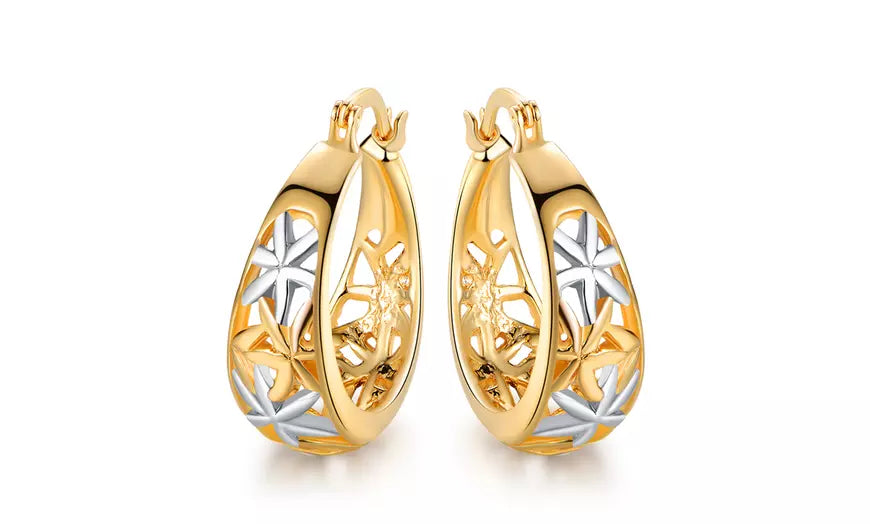 Moroccan Filigree Hoop Earrings In 18k Gold Plated