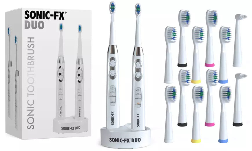 Sonic FX Solo & Duo Toothbrush with 10 Brush Heads & 1 Interdental Head