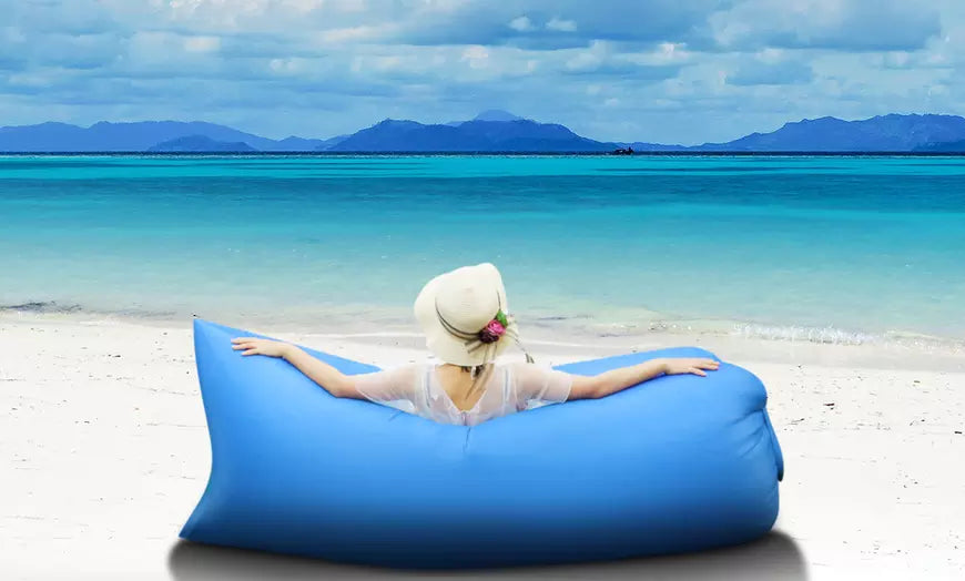 Inflatable Lounger Air Sofa Lazy Bed Couch w/ Portable Organizing Bag