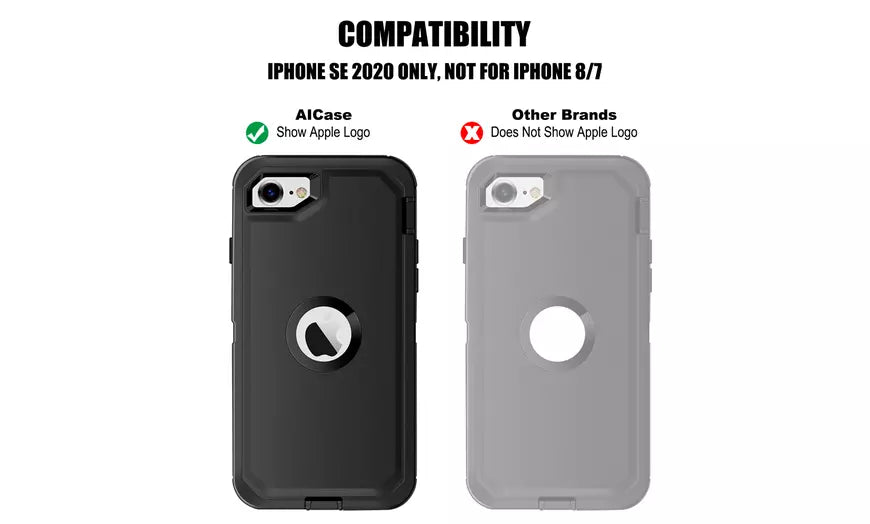 Waterproof Case Heavy Duty Shockproof Mirror Case Cover for iPhone SE 2020