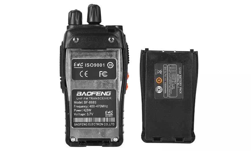 Baofeng BF-888S Long-Range 16-Channel Two-Way Walkie Talkies (2-Pack)