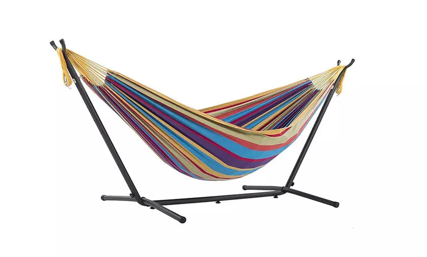 Outdoor Double Person Woven Cotton Hammock With Or Without Stand