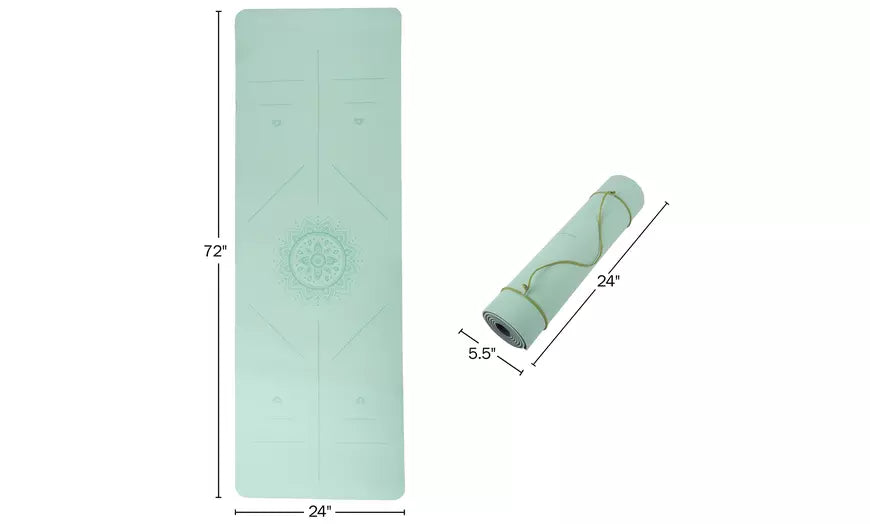 Yoga Mat Portable with Carry Strap 72 x 24 Inches High Density Tear Resistant