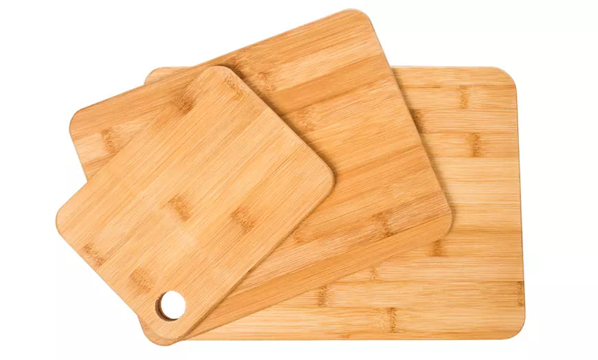 Natural Bamboo Cutting and Serving Board (3 Piece)