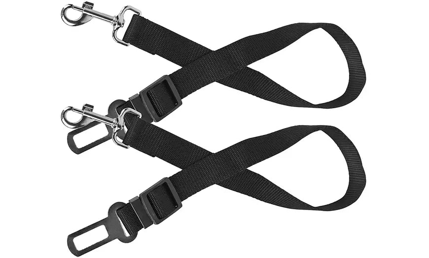 Pet Dog or Cat Vehicle Safety Seat Belt Buckle Leash (2-Pack)