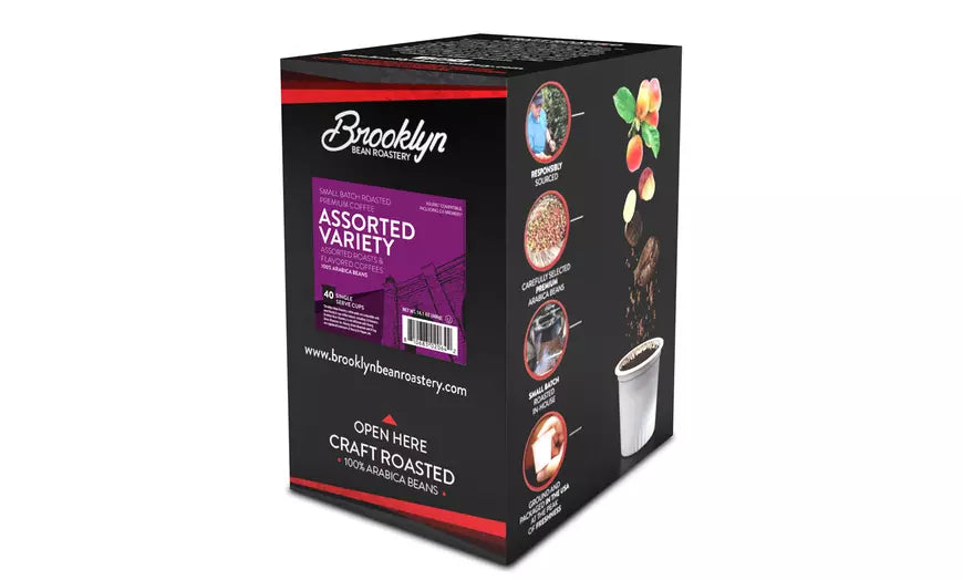 Brooklyn Beans Assorted Variety Pack for Keurig K-Cup Brewers, 40 Count