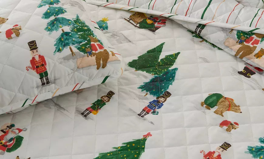 Reversible Winter Holiday Quilt Set (2- or 3-Piece)
