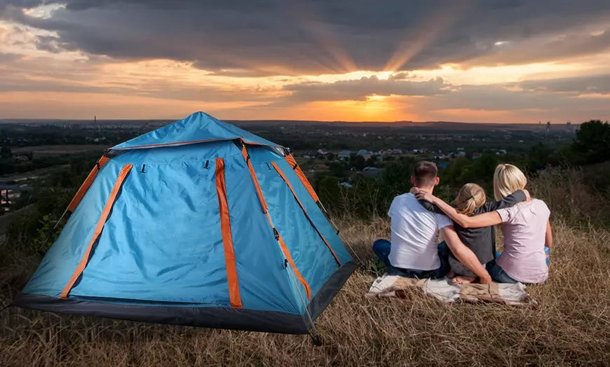 LakeForest 4-5 Person Camping Tent Waterproof Tent w/ 2 Mosquito Net Windows