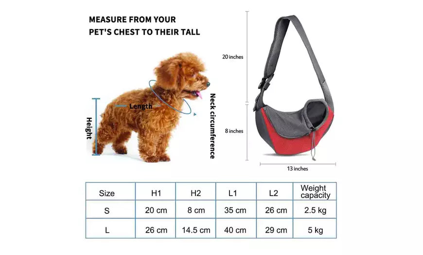 Hands-Free Pet Travel Carrier Shoulder Sling Bag Pet Puppy Carrier Bag