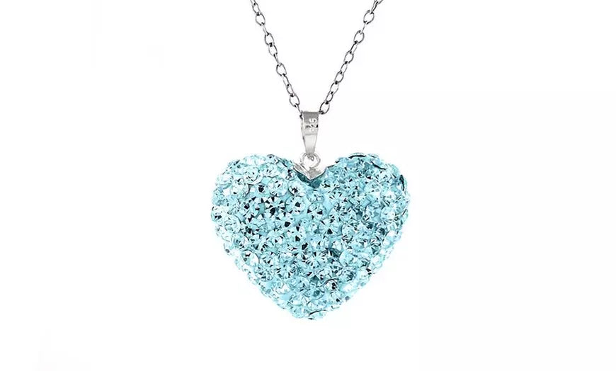 Sterling Silver Bubble Heart Necklace With Crystals From Swarovski