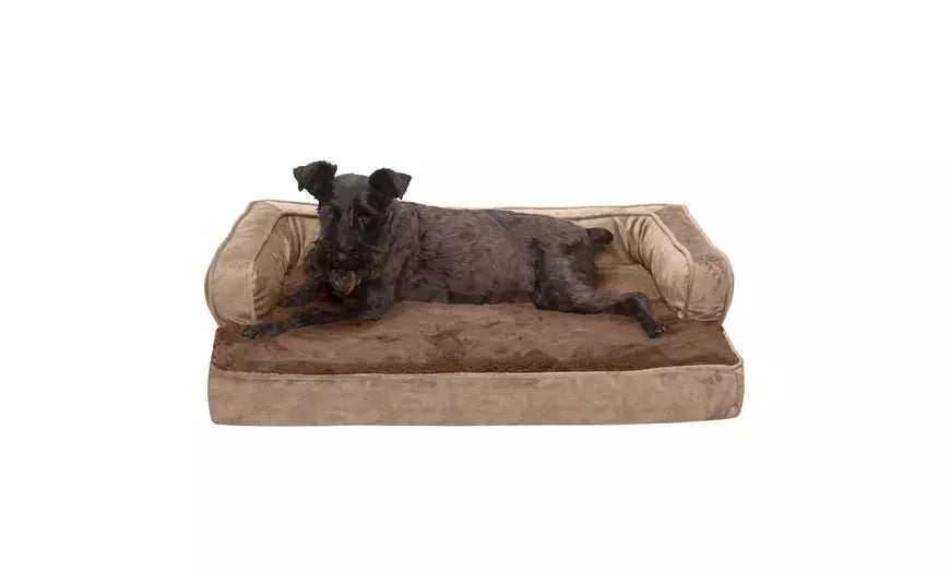 FurHaven Orthopedic Memory Foam Plush and Velvet Comfy Couch Dog Bed