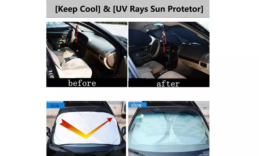 Extra Large Car Windshield Sun Shade Cover Blocks UV Rays Sun Visor Protector