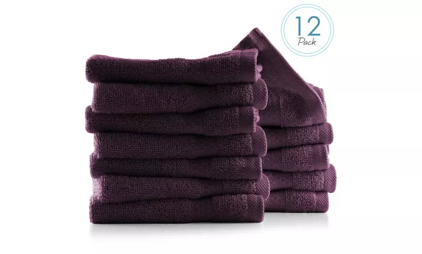 Hearth & Harbor Washcloths - 100% Cotton Set of 12 Soft Multipurpose Washcloths