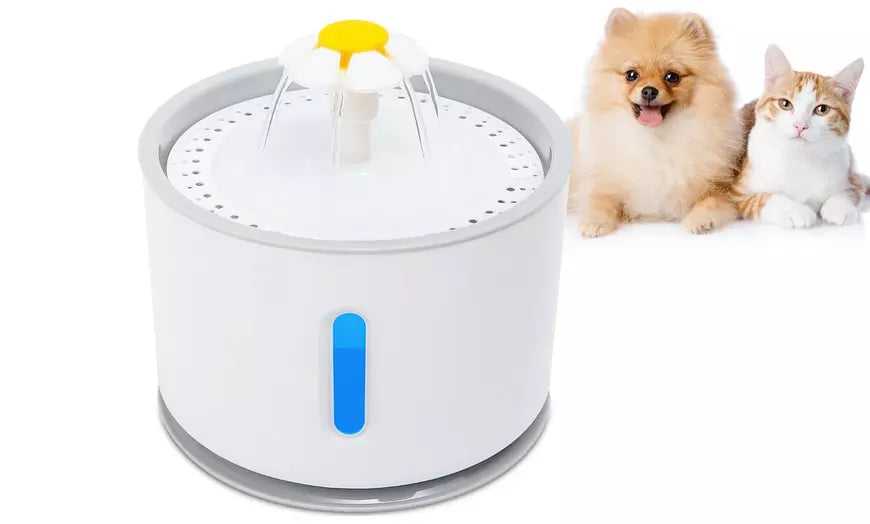 2.4L Automatic Pet Cat Dog Water Fountain Water Dispenser w/ LED Light