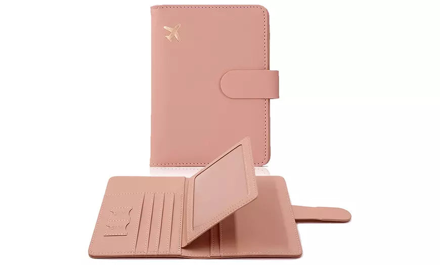 Multifunction Passport Holder Card Slots RFID Blocking Travel Wallet