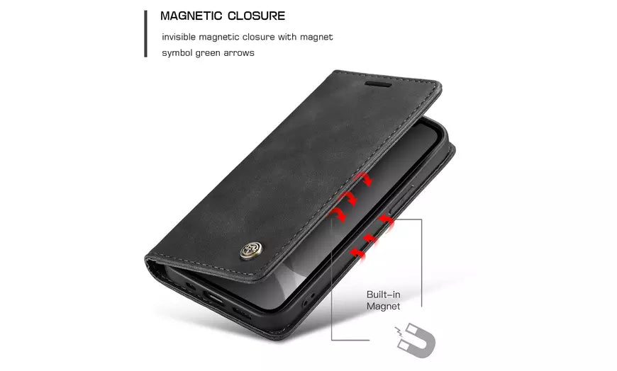 For iPhone 13 Pro Max/13/13 Pro Leather Flip Magnetic Wallet Card Slot Case