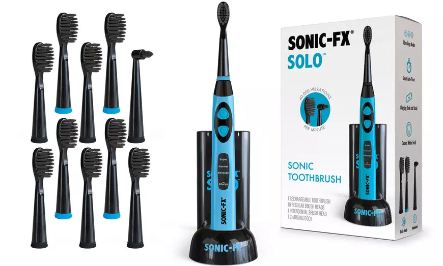 Sonic FX Solo & Duo Toothbrush with 10 Brush Heads & 1 Interdental Head
