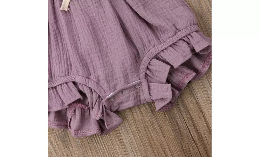 Newborn Baby Girl Romper Bodysuits Cotton Flutter Sleeve One-Piece 0-24 months