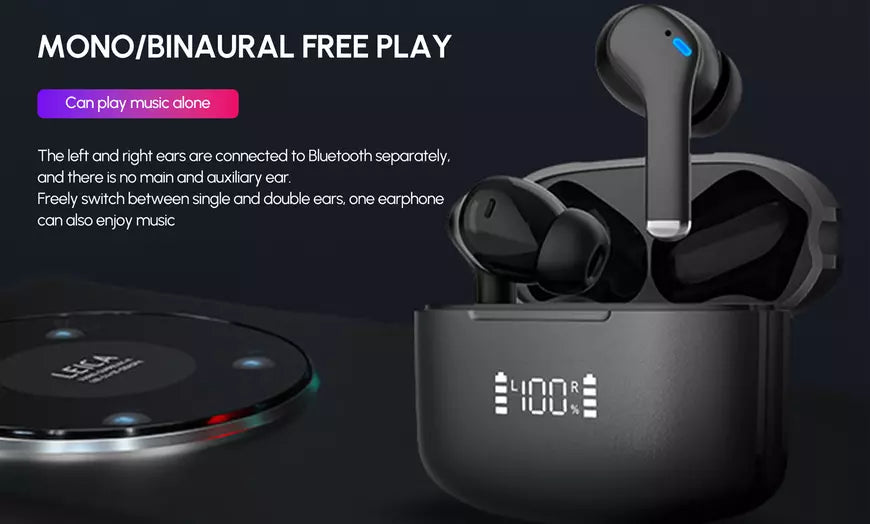 Dual Noise Cancelling Wireless Earbuds BT5.3 Bluetooth Headphones IPX6 Earphones