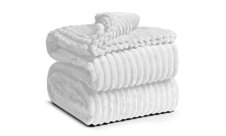 Nestl Cut Plush Fleece Throw Blanket - Super Soft Bed Blanket for Bed