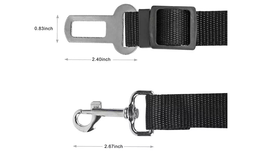 Pet Dog or Cat Vehicle Safety Seat Belt Buckle Leash (2-Pack)