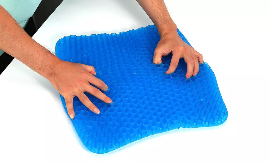Honeycomb Gel Support Seat Cushion Breathable Egg Seat Pad w/ Cover