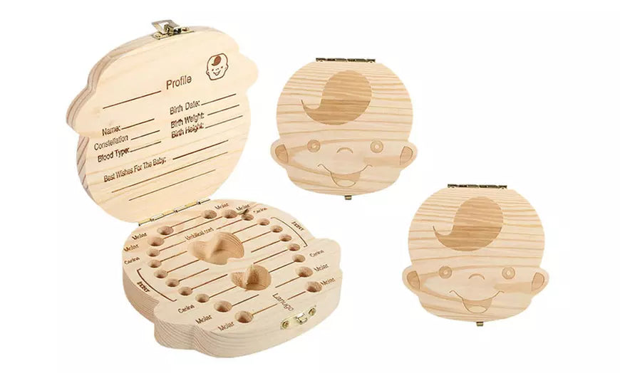 Wooden Storage Keepsake Box For Baby Teeth