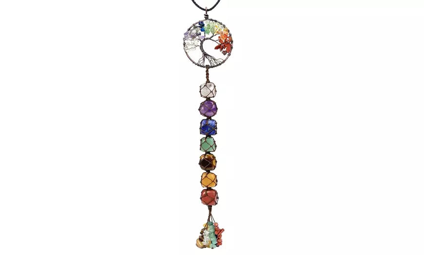 Tree of Life Healing Crystals 7 Chakra Hanging Wall Ornament