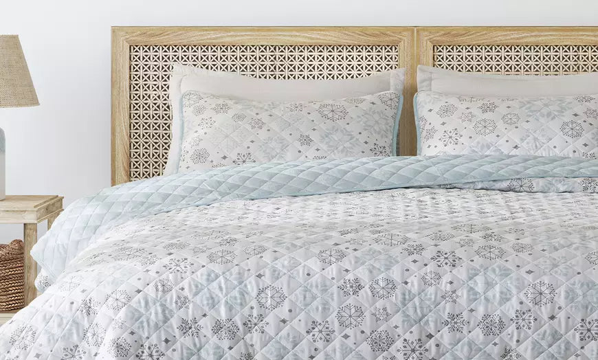 Reversible Winter Printed Quilt Set with Shams (2 or 3-Piece)