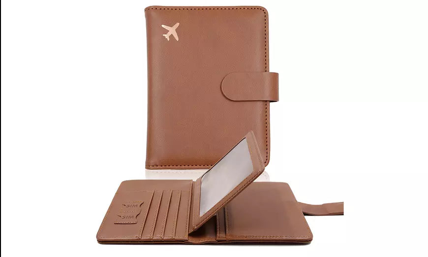 Multifunction Passport Holder Card Slots RFID Blocking Travel Wallet