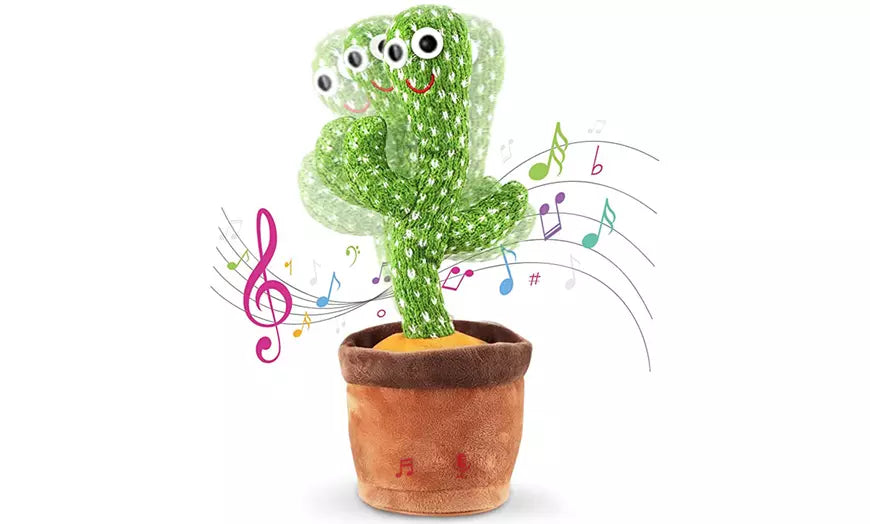 Dancing Cactus Mimicking Toy, USB Rechargeable, 120 Songs