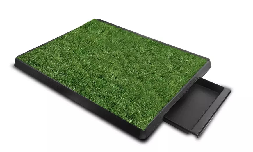 Pet Dog 3-Layer Artificial Grass Patch Potty Pad Training Mat w/ Tray