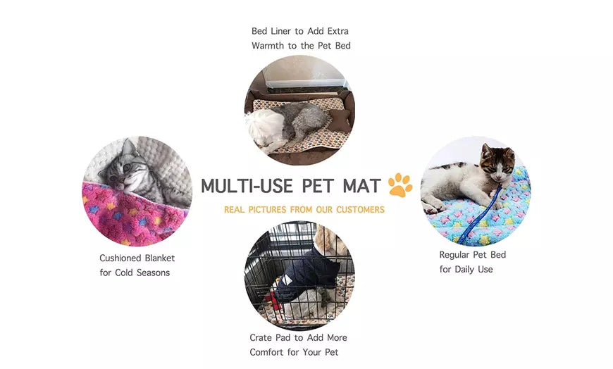Pet Dog Cat Puppy Plush Blanket Mat Flannel Warm Sleep Bed Cushion