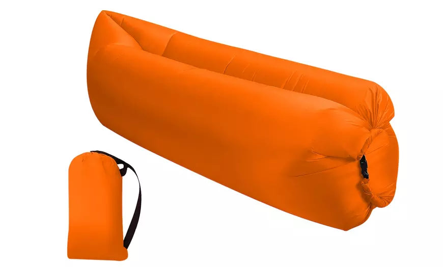 Inflatable Lounger Air Sofa Lazy Bed Couch w/ Portable Organizing Bag