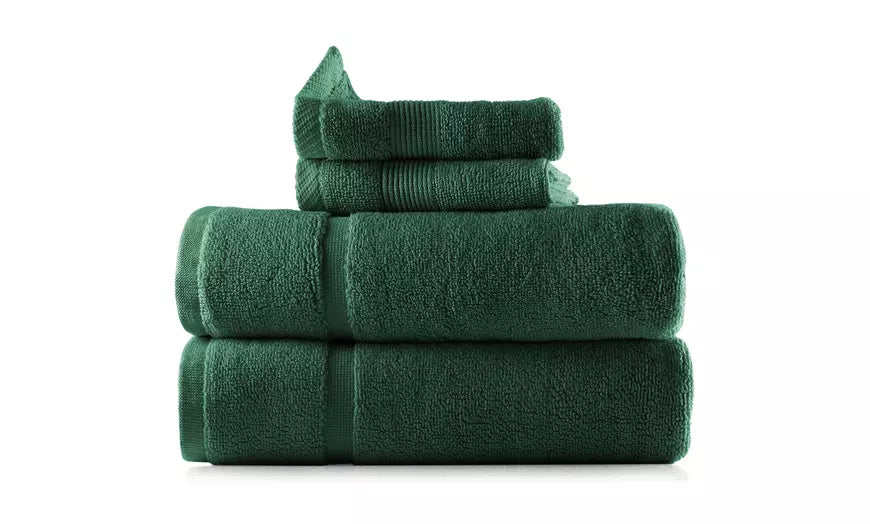 Hearth & Harbor Towels- 100% Cotton Set of 2 Bath Mat Towels and 2 Washcloths