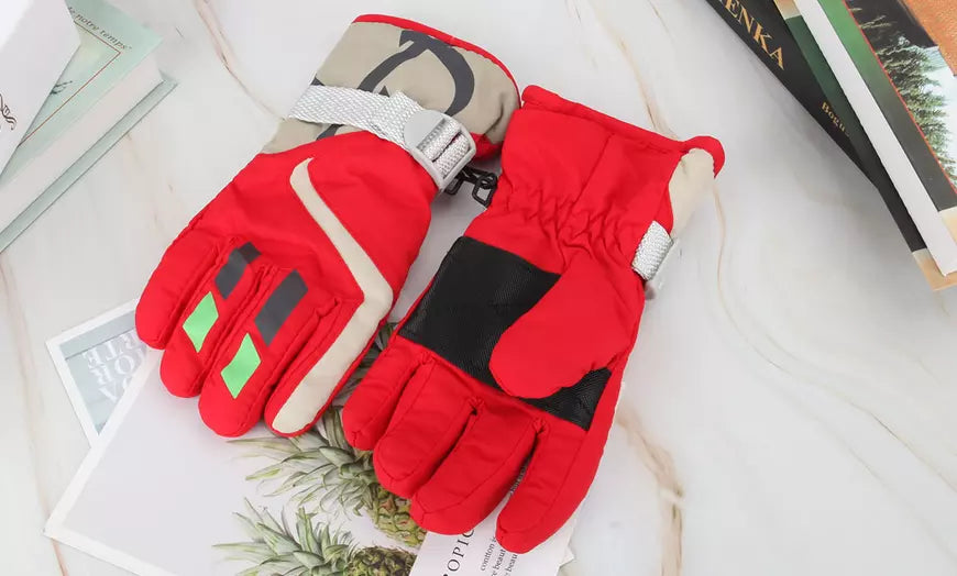 Kids Winter Ski Gloves Snow Warm Windproof Outdoor Sports Gloves