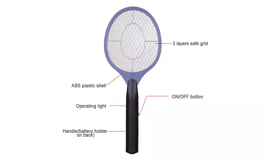 Electric Handheld Bug Zapper Insect Fly Swatter Racket