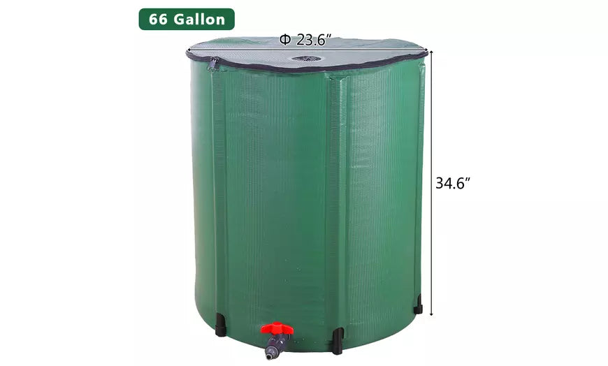 50/66/100 Gallon Folding Rain Barrel Water Collector Green