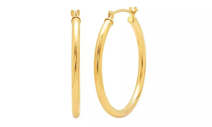 Classic French Lock Earring Hoops in Solid Sterling Silver