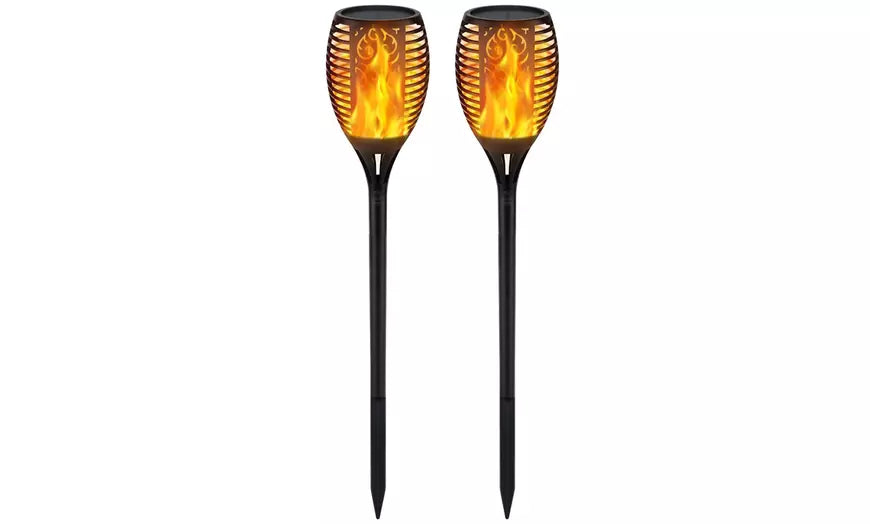 LED Flickering Flame Torch Solar Stake Lights